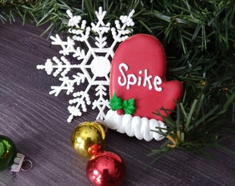 Personalized Mitten Dog Treat, Christmas Pet Gift