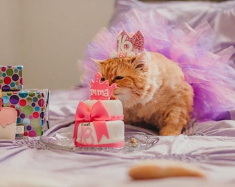 Personalized Cat Birthday Cake: Tuna & Catnip 2-Tier Treat