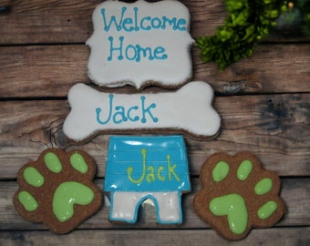 Personalized  Welcome Home New Puppy Dog Treats pet gift  long lasting HARD treats