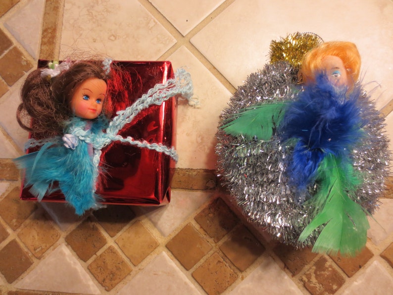UNIQUE CHRISTMAS Doll Ornaments  Christmas Ornaments Trimmed image 0