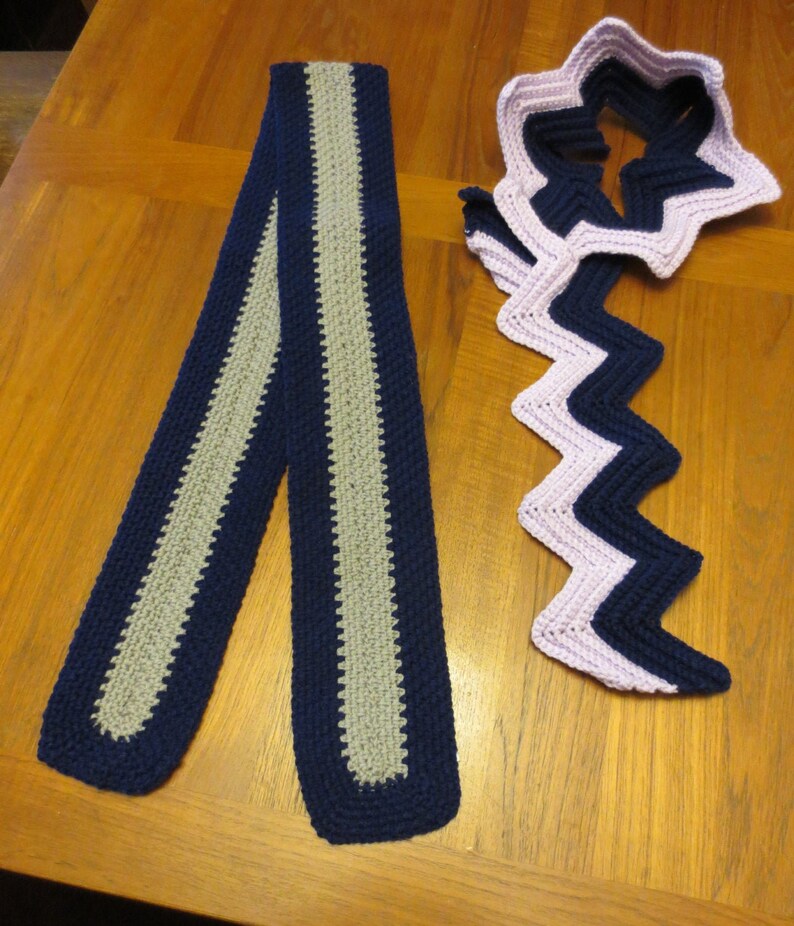 Blue and Purple Scarves for Men and Women  Crochet Patterns image 0