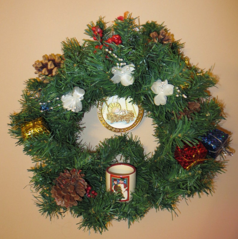 CHRISTMAS Wreath  Children's nativity double sided image 0