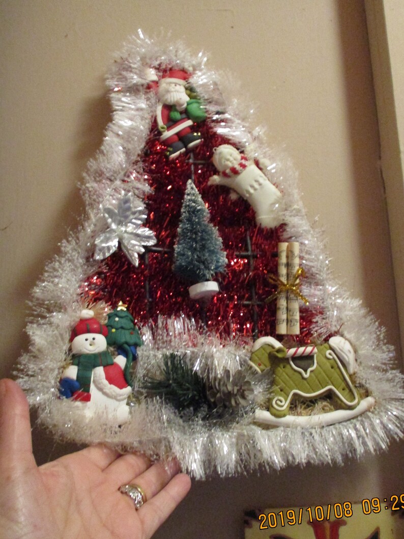 CHRISTMAS WHIMSY  Whimsical Hanging Garland Santa Hat image 0