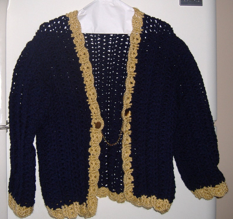 USE 50% OFF COUPON  Retro Detail Navy Cardigan goes from image 0