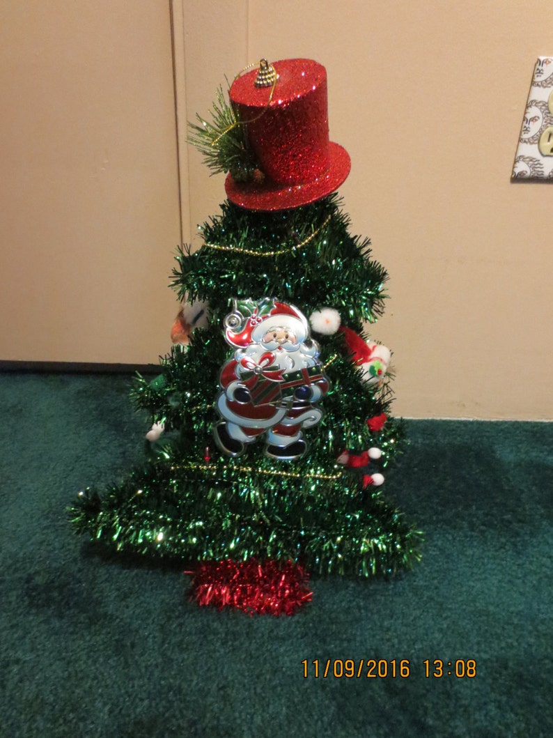 USE 50% OFF COUPON Top Hat Santa Tree with Anna Lee Elves on image 0