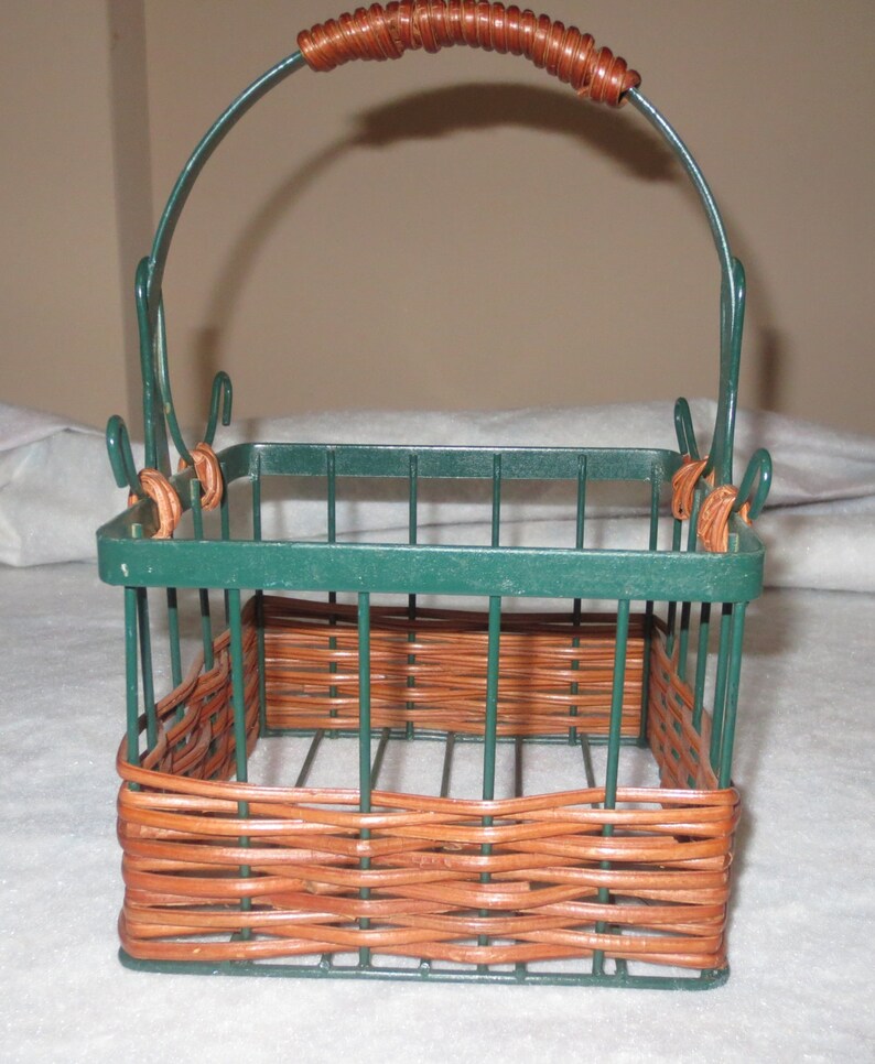 Vintage Craft and Home Baskets-Wire Straw 4 Baskets 5 image 2