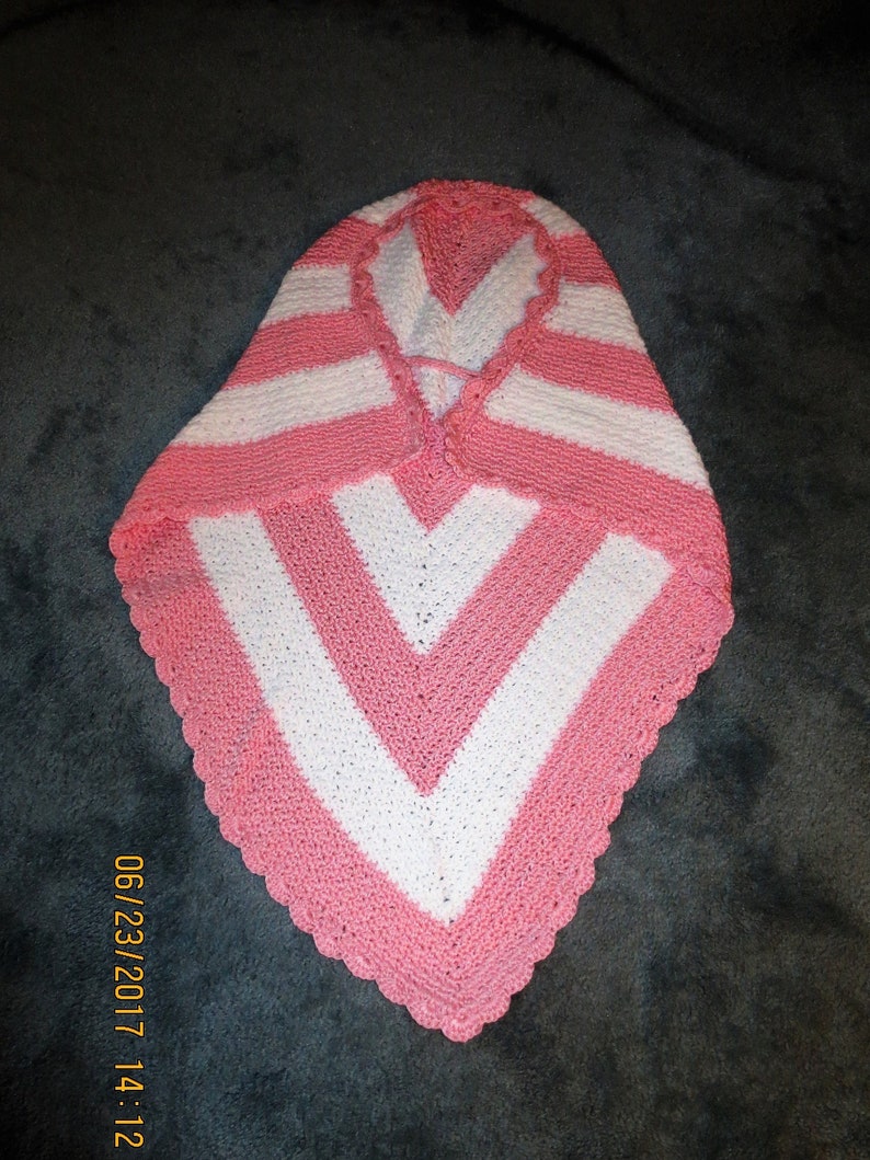 FREE USA SHIPPING Light Pink and White Striped Cape Small image 1