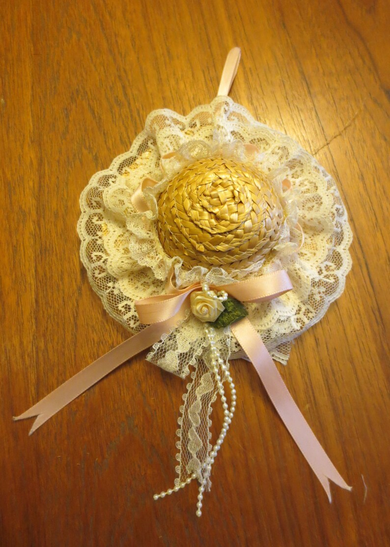 Lace Trimmed Doll Hat filled with Potpurri image 0