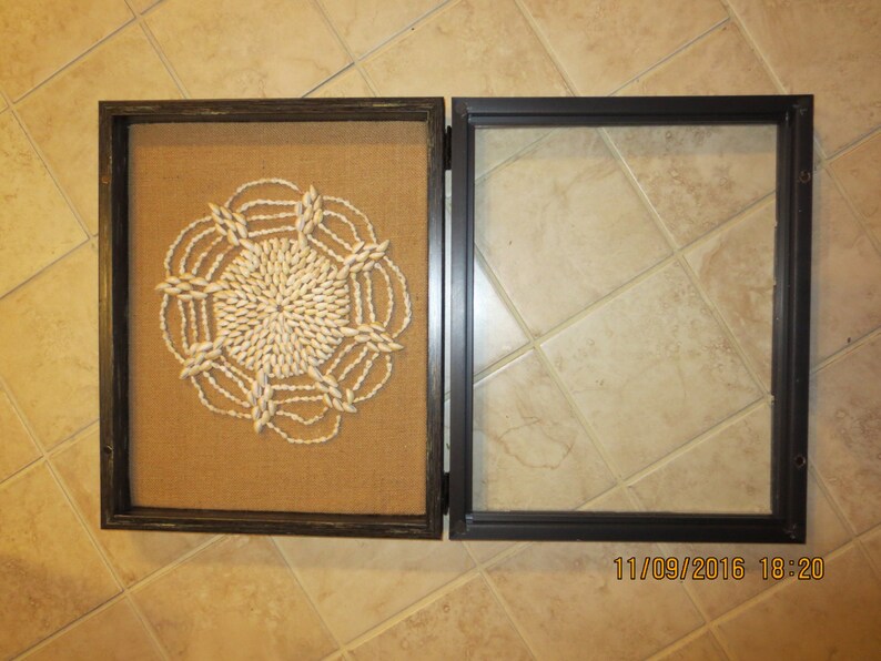 Upcylced Shadowbox Displays-Handcrafted Seashell Trivets image 1