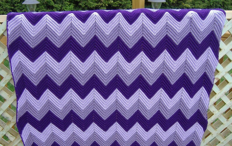 FREE SHIPPING  300.00 OFF Purple Afghan-Full Size Purple image 0