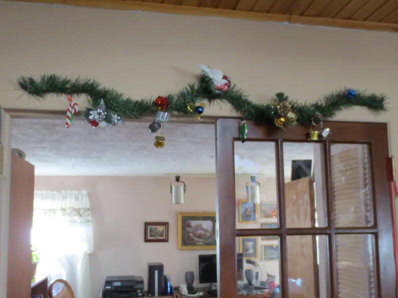Kids Created Whimsical CHRISTMAS SWAG-30 Inch Victorian White image 0