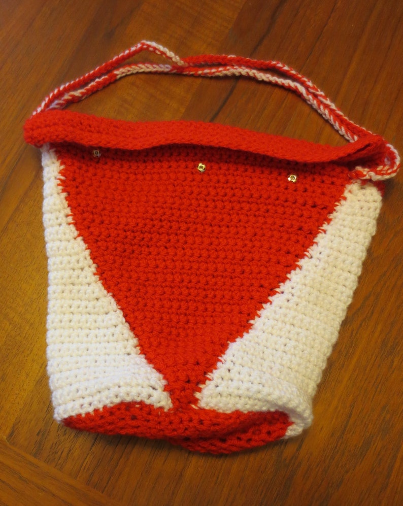 Hand Crocheted Retro 40s-50s Style Picnic Purse  Reversible image 2