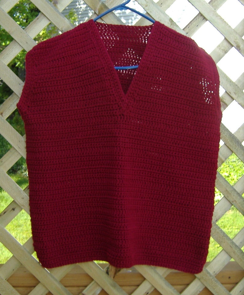 Men's Pullover Vneck Vest Patten 413  Burgundy Vest is image 0