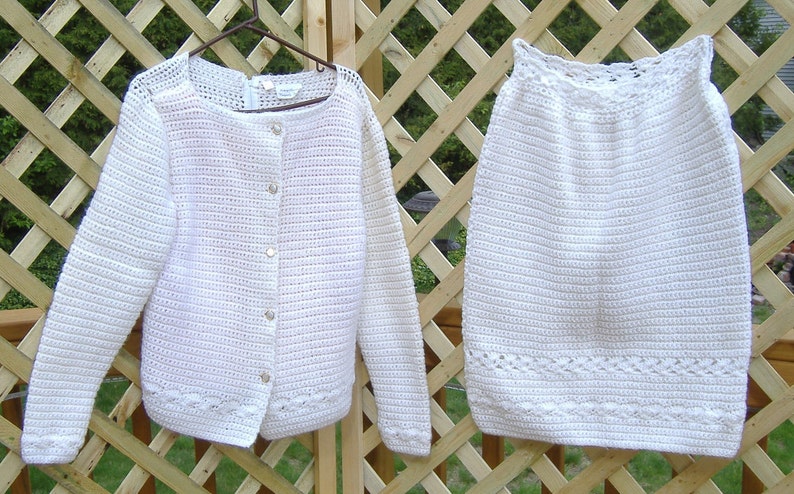 CROCHETED SUIT Pattern 201  Two Piece Suit Looks like 3 image 0