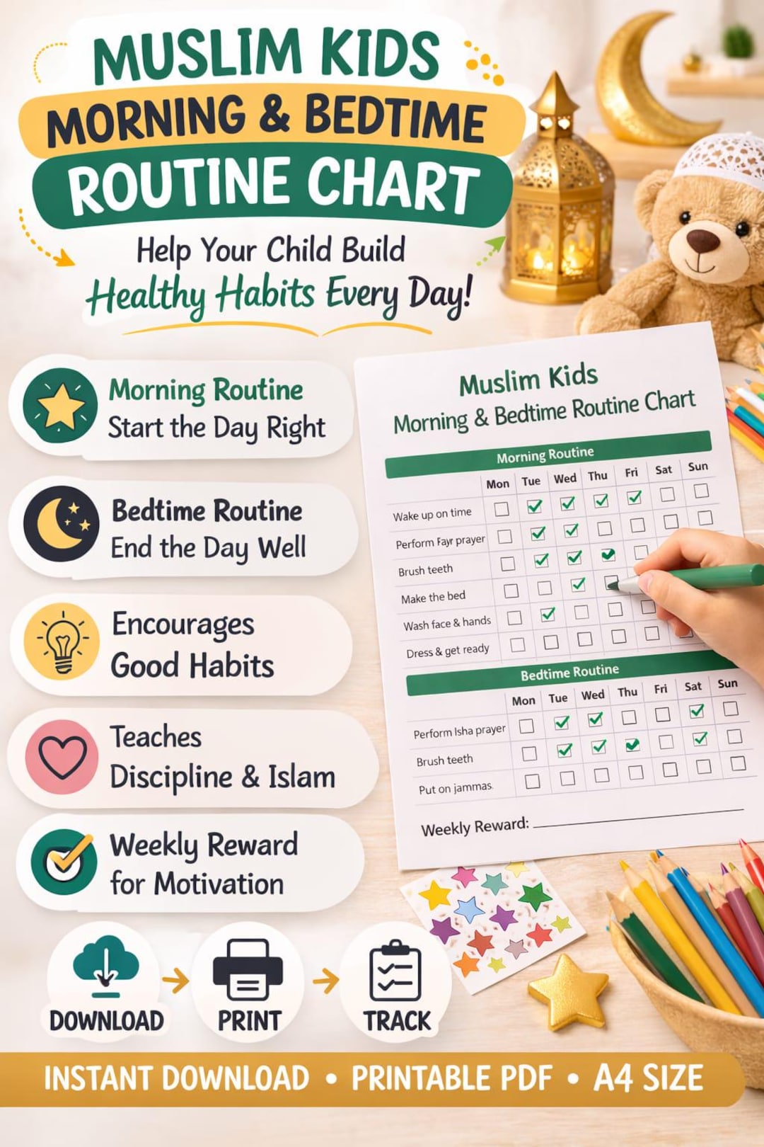 Islamic Routine Tracker Printable | Muslim Daily Routine Planner ...