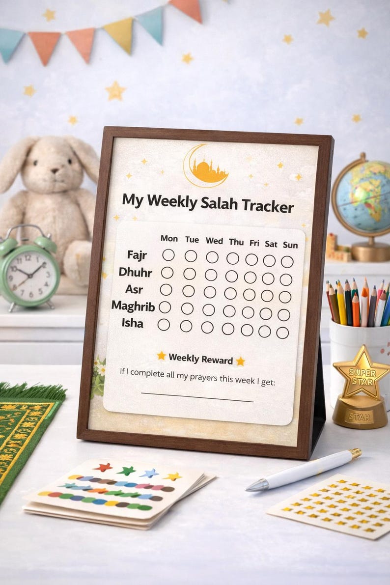 Kids Weekly Salah Tracker Printable | Islamic Prayer Chart for Children ...