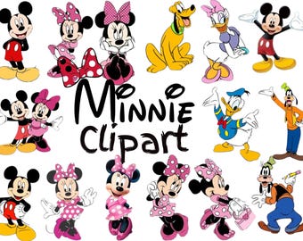 Mickey Cartoon Mouse Watercolor PNG | Mickey Clipart Bundle, Mouse Adventure Watercolor Art | Digital Download Wall Print | INSTANT DOWNLOAD