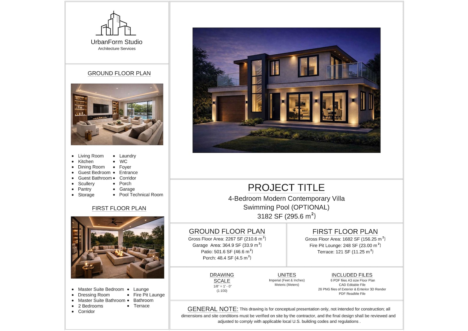 4-bedroom Modern Contemporary Villa – Complete Architectural Design ...