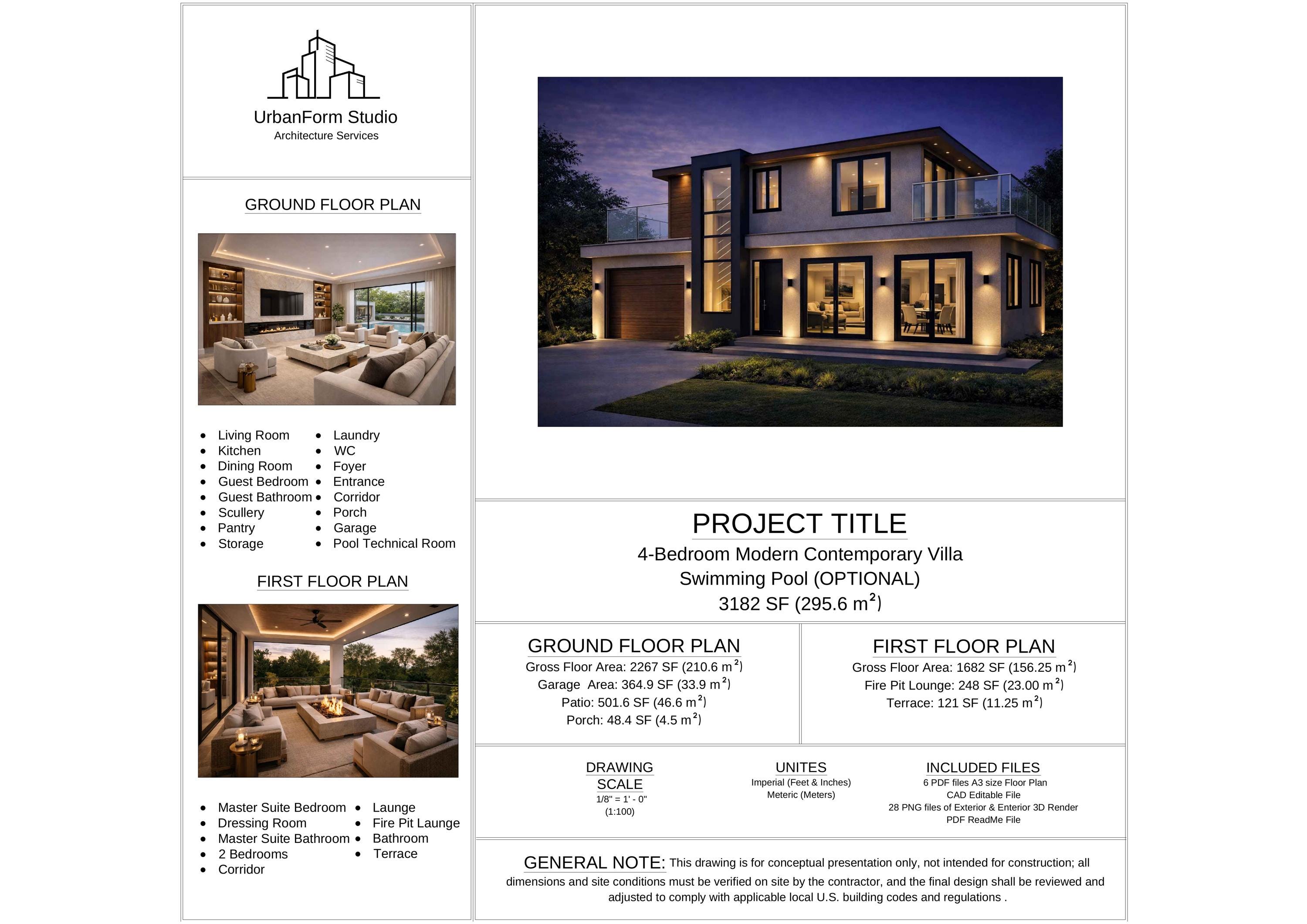4-bedroom Modern Contemporary Villa – Complete Architectural Design ...