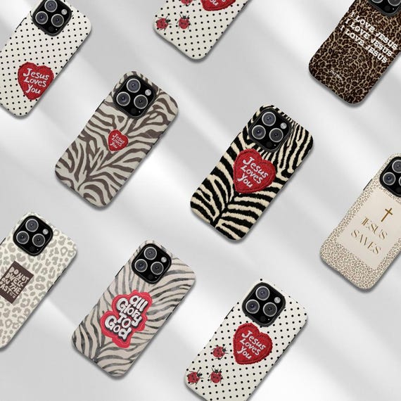 Jesus Saves Leopard Phone Case – Neutral Glam iPhone Samsung Protection