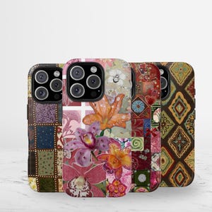 Vintage Patchwork Floral Phone Case, Boho Quilt Cover For iPhone And Samsung