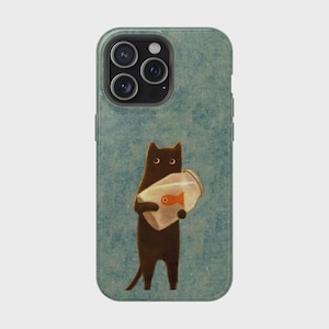 Vintage Black Cat Phone Case, Smoking Night Vibes Case Cover For iPhone And Samsung 4
