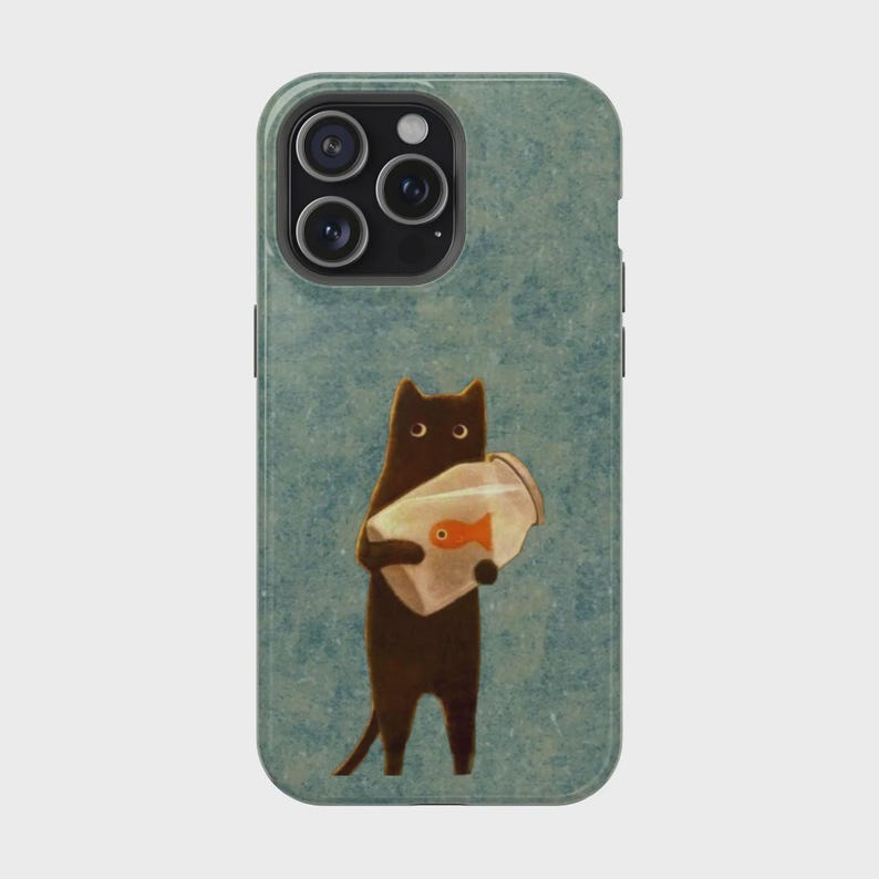 Vintage Black Cat Phone Case, Smoking Night Vibes Case Cover For iPhone And Samsung 4
