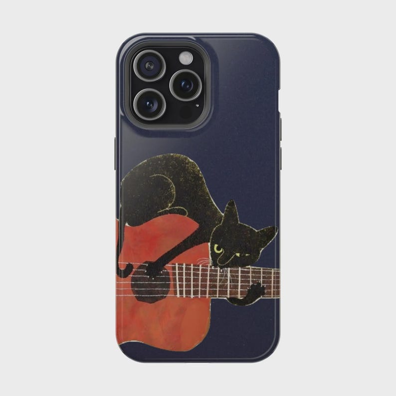 Vintage Black Cat Phone Case, Smoking Night Vibes Case Cover For iPhone And Samsung 5