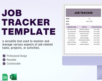 Job Planner Interview Tracker | Job Application Tracker Spreadsheet | Job Search Template | Job Offer Tracking Tool | Career Planner