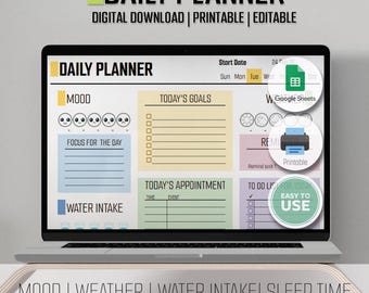 Daily Planner | ADHD, Workout, Task Tracker (Digital Download)