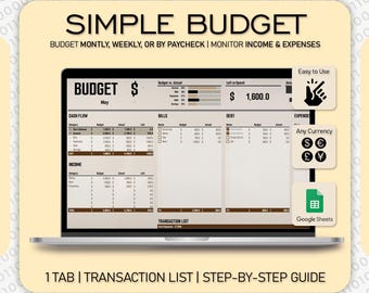 Google Sheets Budget Planner | Monthly Weekly Finance Tracker (Digital Download)