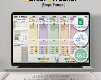 ADHD Weekly Planner | Minimalist Daily, Weekly Tracker (Google Sheets)