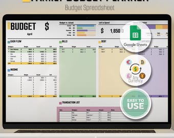 Monthly Budget Spreadsheet | Family Saving Tracker | Couple Budget (Digital Download)