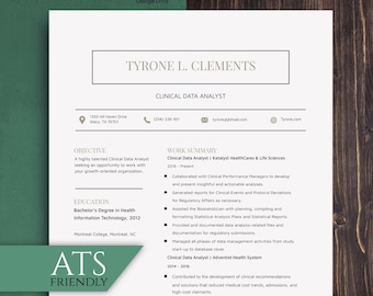 ATS Friendly Resume Template Word, Google Docs, ATS Resume, ATS C Resume Template, Minimalist Resume, Simple Resume, Professional Resume