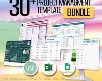 Planner Bundle Excel | Professional Project Management Template | Task Tracker Google Sheets | Gantt, Kanban, Dashboard
