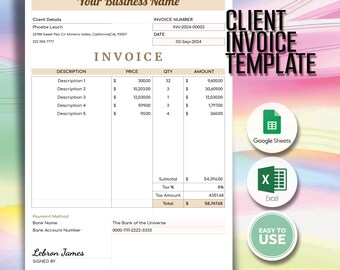 Sewing Invoice Templates | Editable Shirt Order Form | Fillable Sales Receipt - A4 | A5 | Letter