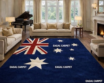 Hand Tufted New Zealand Wool Rug| Australian Flag Area Rug
