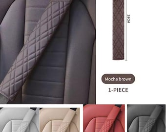 ナッパレザー製カーシートベルトパッド - ユニバーサルフィットショルダークッション