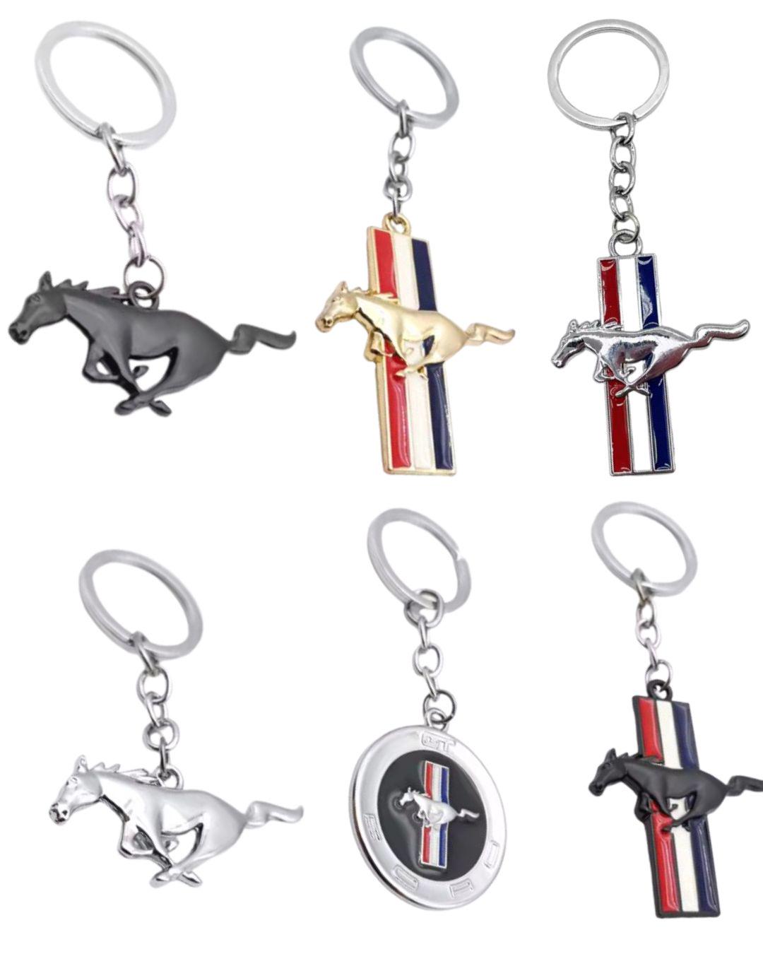 thumbnail image 2 of Ford Mustang Pony Logo Keychain – Black Horse Key Clip, Mixed Materials, Clip-On 2 of 5