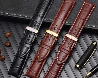 アルマーニ用牛革ウォッチストラップ | 18mm 20mm 交換用バンド