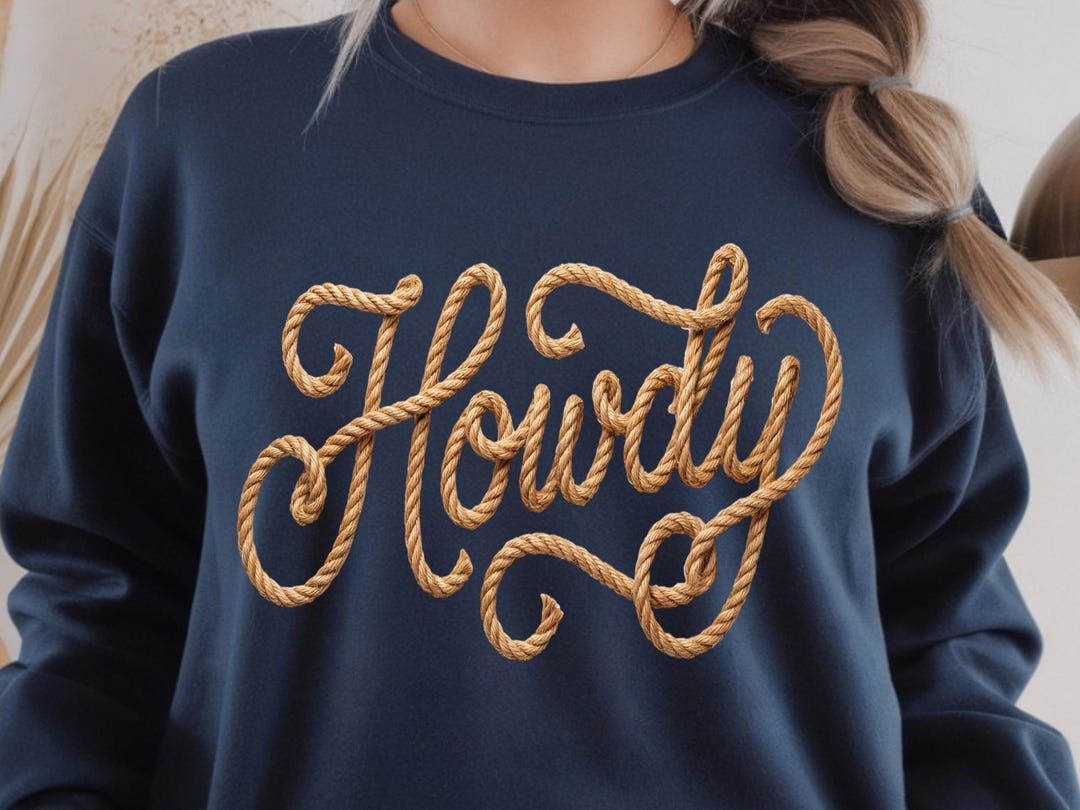 Howdy Rope Font PNG | Western Cursive, Cowboy Shirt Design (digital ...