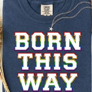 Born This Way Rainbow Outline PNG, archivo de sublimación del orgullo LGBTQ (descarga digital)