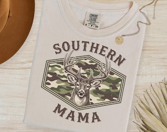 Southern Mama Deer Hunting Graphic PNG, Camo Buck Western Mama Design