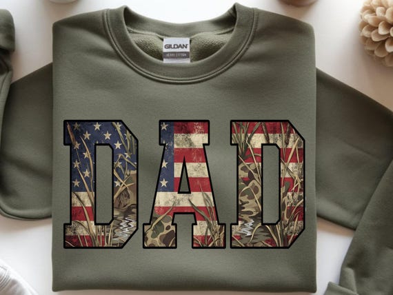Patriotic Hunting Dad PNG, American Flag Camo Graphic, Sublimation file, Hunting Faither (Digital Download)