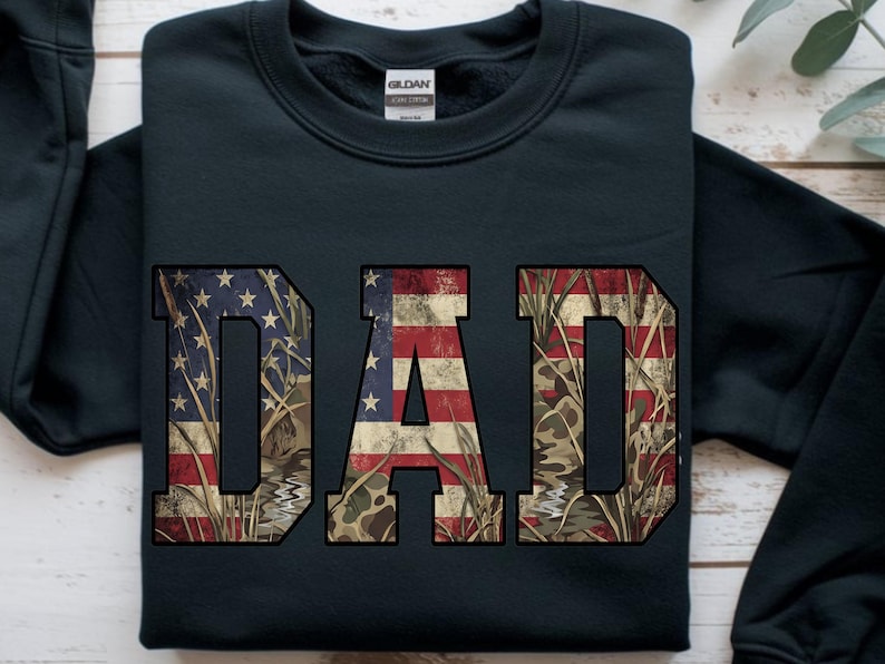 Patriotic Hunting Dad PNG, American Flag Camo Graphic, Sublimation file, Hunting Faither (Digital Download) image 5