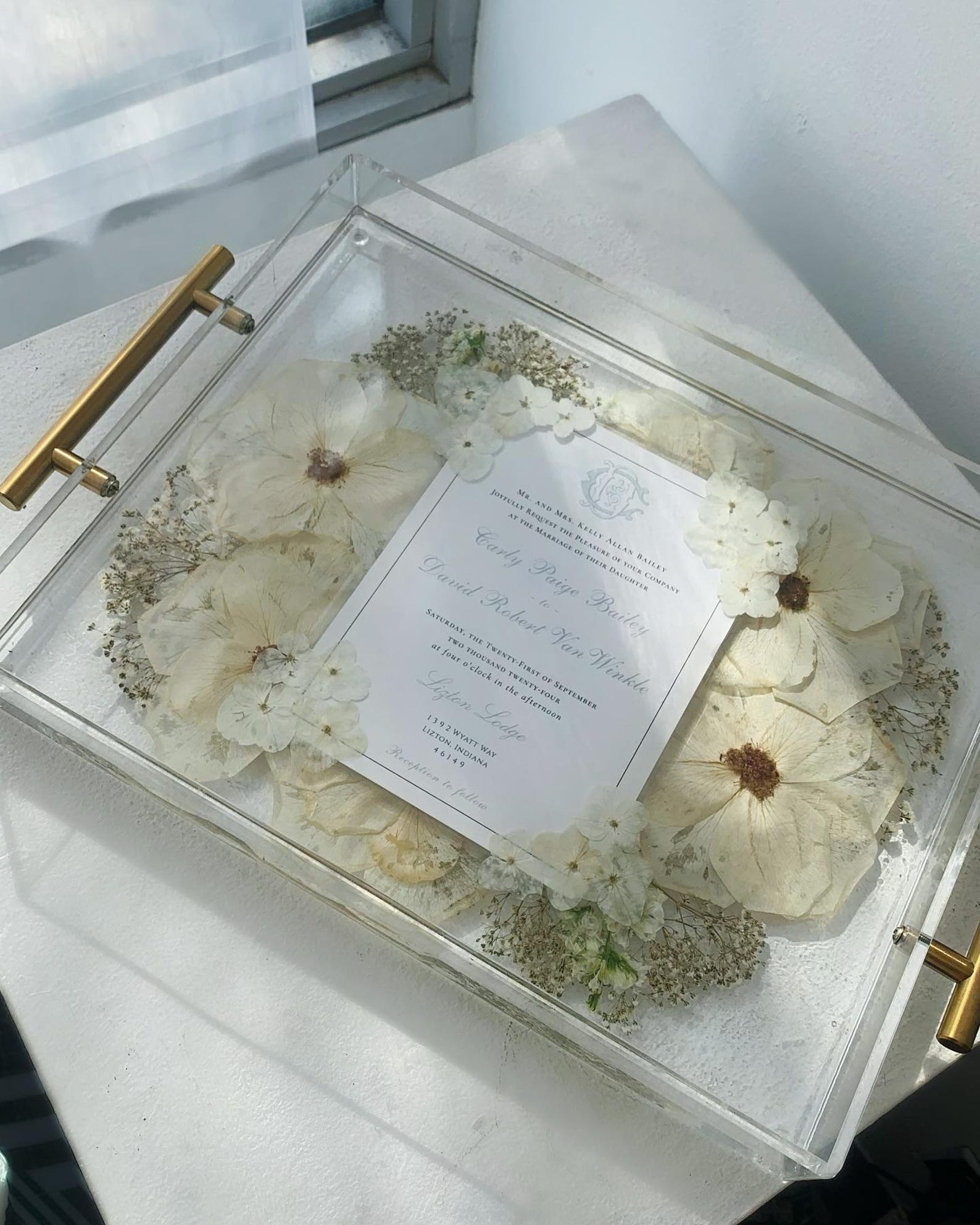 Preserved Bouquet Serving Tray