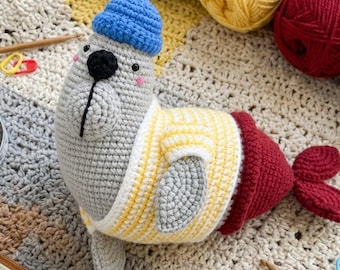 Amigurumi Seal Crochet Pattern, Beginner PDF, Plush Toy, Marine Animal, Instant Download