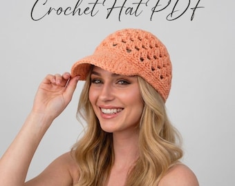 Crochet Hat Pattern PDF, Easy Summer Cap, Beginner Friendly, Instant Download