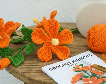 Hibiscus Crochet Pattern PDF | Beginner Tropical Flower Tutorial (Digital Download)
