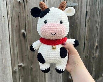 Amigurumi Cow Crochet Pattern, Beginner Farm Animal Plush Toy, Easy Crochet Doll, Instant Download